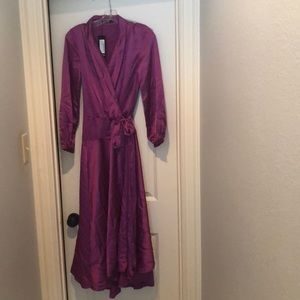 Nasty Gal satin wrap maxi dress size 4 NWT